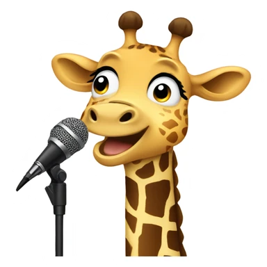 Giraffe singing into microphone  sticker