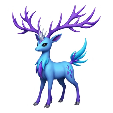 Pokemon legendary cian and purple  xerneas sticker