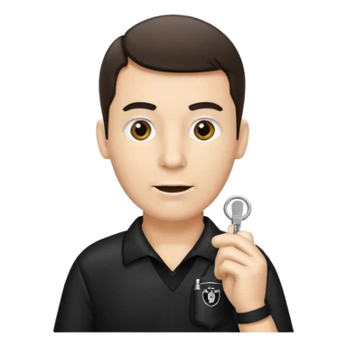 Referee, hold the whistle, black cloth sticker