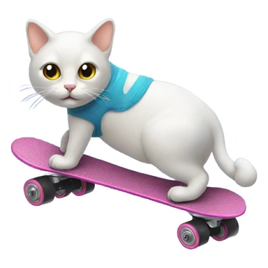 Cat wearing roller skates sticker