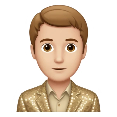 Jeremy Slate, Actor (1926-2006) with light brown hair, beige sequin outfit sticker
