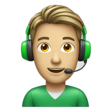 call manager with green headphones sticker