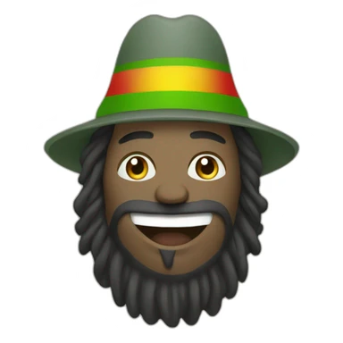 happy white rasta with beard and septum sticker