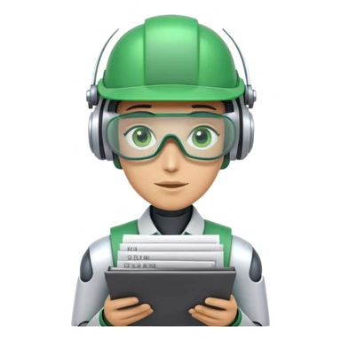 human like robot bookkeeper wearing an Green eyeshade dealer's visor  and holding spreadsheets sticker