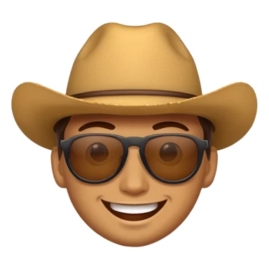 Cowboy emoji with sunglasses sticker