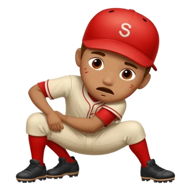 Baseball player getting spanked sticker