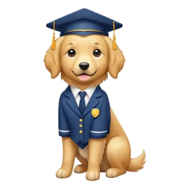 Golden retriever wearing school  sticker