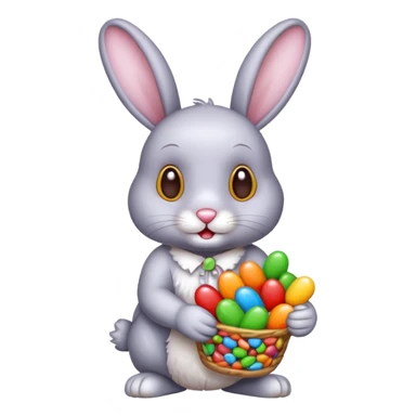 rabbit with candies sticker