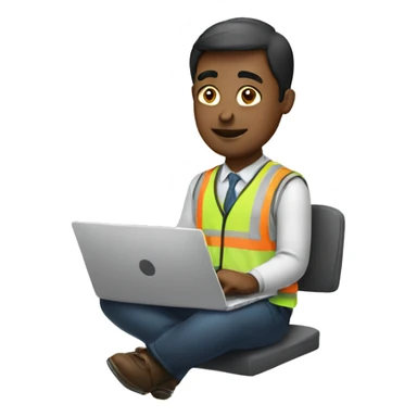 man working on laptop sticker
