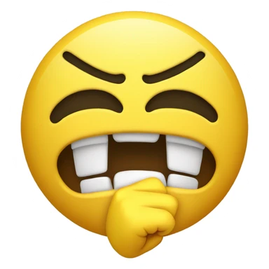 Yellow emoji cover its mouth with a fist out of shock  sticker