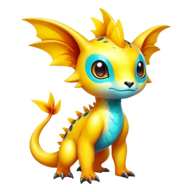 Exotic tropical shiny rare epic cute Fakémon-creature, full body, with random markings sticker