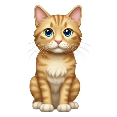 long hair Beige tabby cat full body sticker