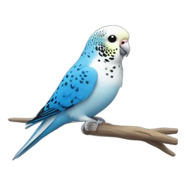 Budgie blue and White roller sticker