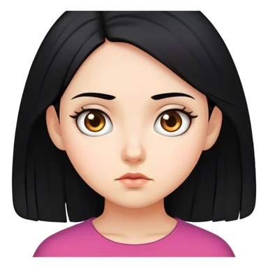 Girl with black hair staring confusedly  sticker