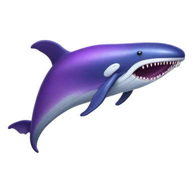 Blue whale purple, open mouth sticker