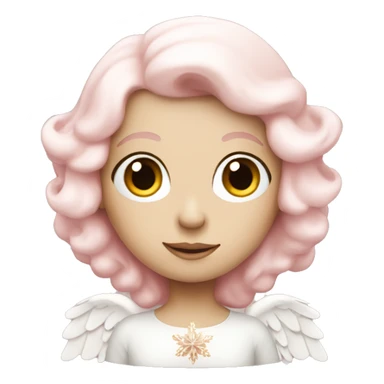 pale pink christmas angel sticker