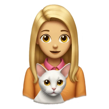 A cat with a girl on a chiar sticker