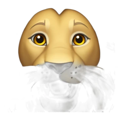 lion smiling say hello sticker
