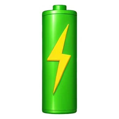 simple vertical green battery with yellow lightning logo on it sticker