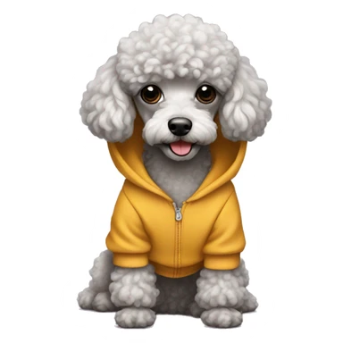 miniature poodle wearing a hoodie sticker