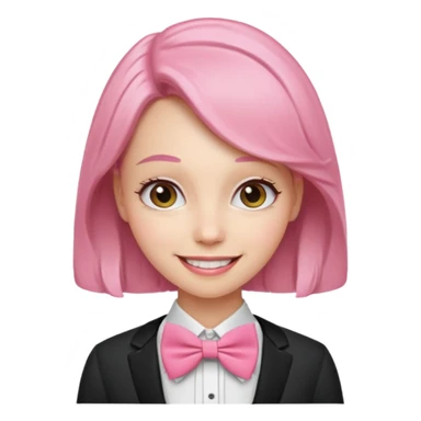 woman with pink bowtie sticker