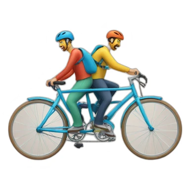Bicicleta tandem muchos colores sticker