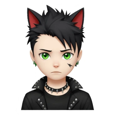Cute Edgy Attractive Anime Punk Catboy sticker