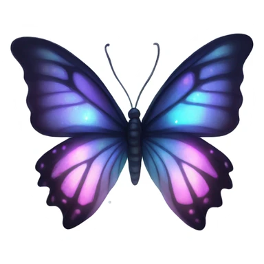 Dark iridescent butterfly glowing sticker