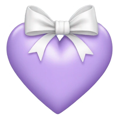 light purple heart with white bow  sticker