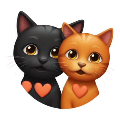black and orange cats being in love  sticker