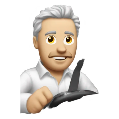 Man driving a white Holden Colorado with a bull bad sticker