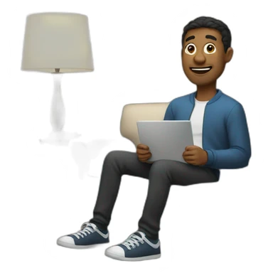 Man enjoying watching tv sticker