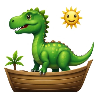 dinosaur on top of a boat sticker