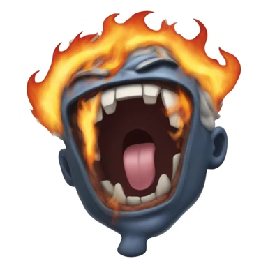 screaming on fire emoji sticker
