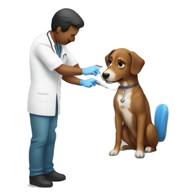 Dog getting injection shot sticker