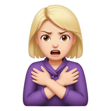 Girl crossed hands around neck angry srcreaming sticker