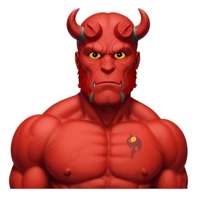 cinematic realistic portrait superhero Hellboy by Mike Mignola sticker