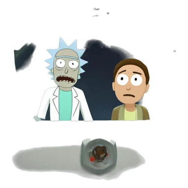 Rick and Morty in spaceship  sticker