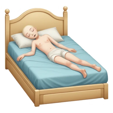 person dead on bed full body closed eyes sticker