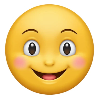 Emoji, yellow round teasing smile sticker
