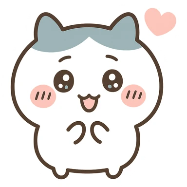 chiikawa character, happy expression, pastel colors, minimal background sticker