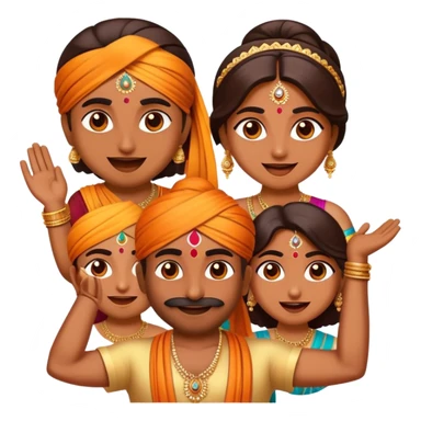 Cinematic Realistic Bollywood Pop Culture Emoji, featuring an energetic portrayal of Indian cinema rendered with dynamic textures and lively, colorful lighting. sticker