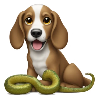 Dog eating snake  sticker