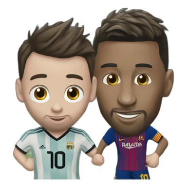 Messi qui fait câlin à ronaldo sticker