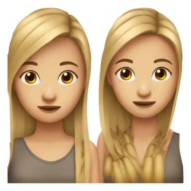 A girl with  long Permanent straight  hair and wheat skin sticker