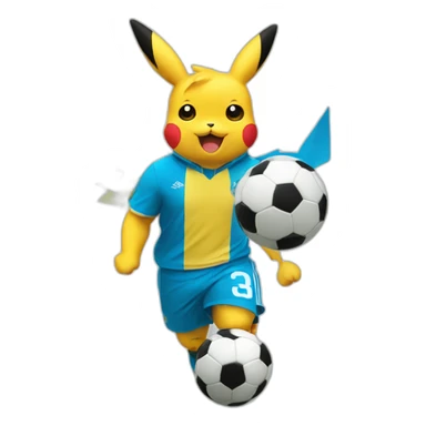 Pikatchu-soccer-fan-olympique-marseille sticker
