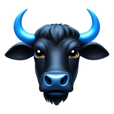 black bull head with a shining blue penta star on his forehead sticker
