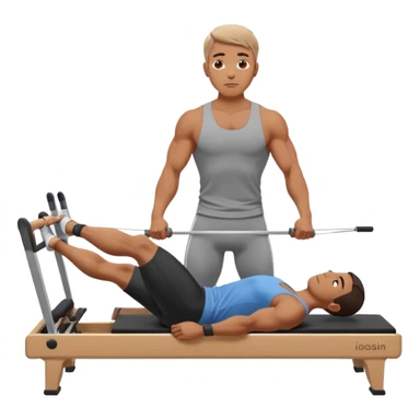 Man doing Pilates on the reformer sticker