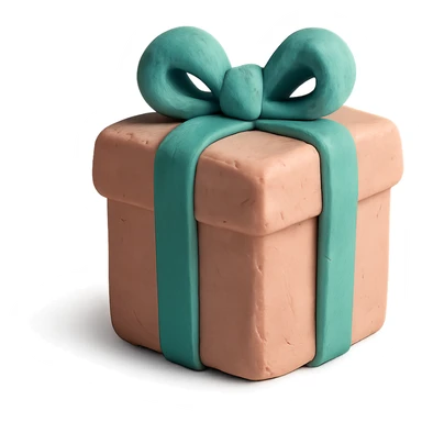 claymation style 3D gift box with pastel colors sticker