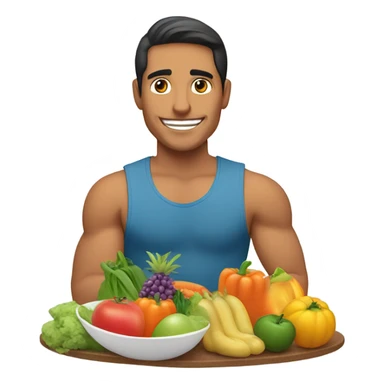 healthy diet Latino dude sticker